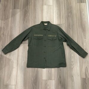 Silence + Noise Moss Green Shirt Jacket